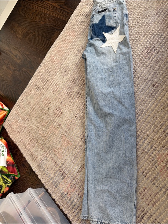 Ksubi Denim - Ksubi Light Blue Denim Boyfriend Jeans with Star Patch